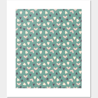 Pastel Mini Hearts Repeated Pattern 078#001 Posters and Art